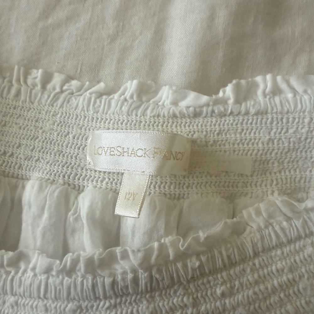 LoveShackFancy White Ruffled Mini Skirt - Picture 2 of 2